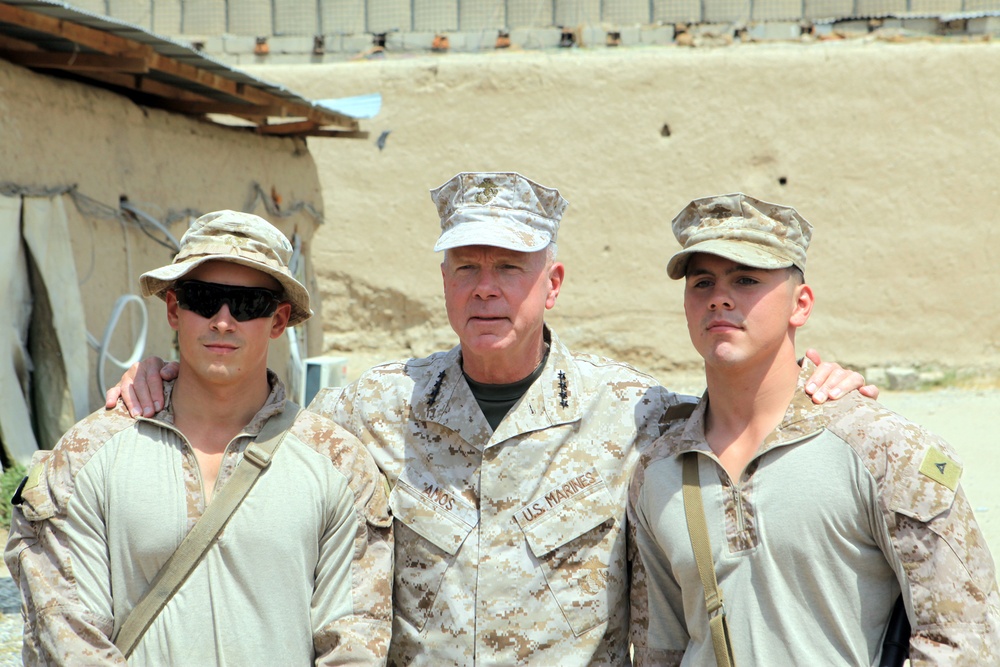 Commandant, Sergeant Major of Marine Corps visit Marines in Afghanistan