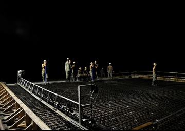 NMCB 133 early morning concrete pour