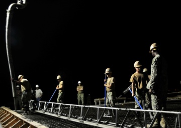 NMCB 133 early morning concrete pour