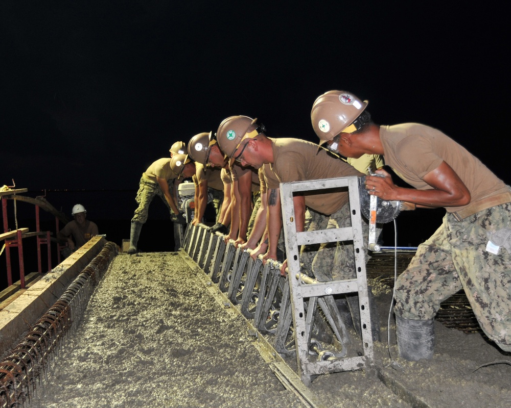 NMCB 133 early morning concrete pour