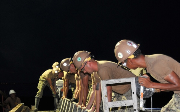 NMCB 133 early morning concrete pour