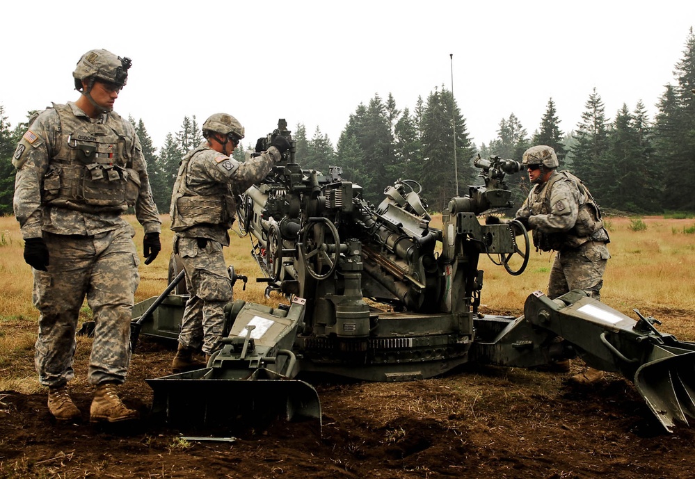 Artillerymen fire for Warrior Forge