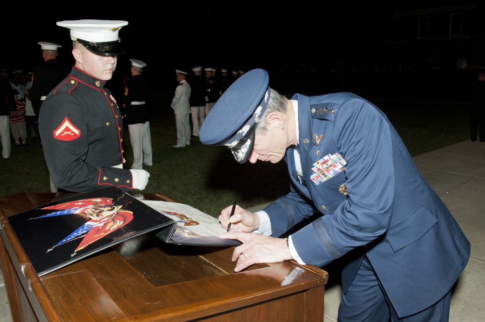 Evening parade at Marine Barracks Washington