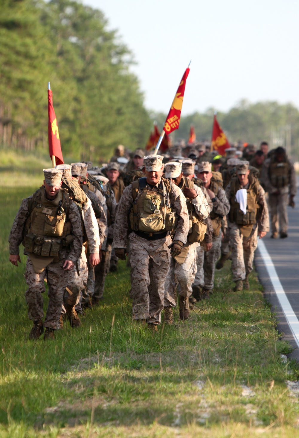 Marine, sailors set the pace during 8th ESB hike