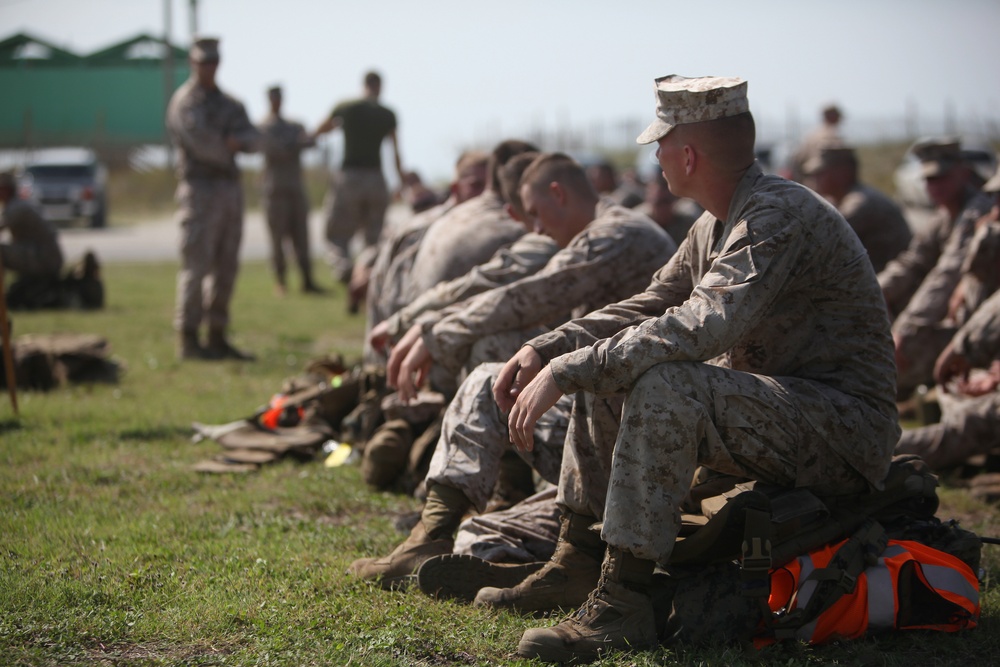 Marine, sailors set the pace during 8th ESB hike