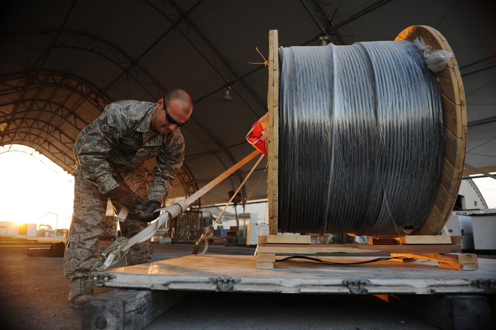 Securing a pallet of copper wire