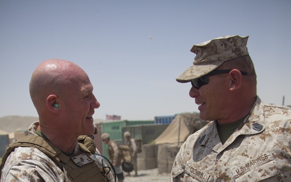 CMC and SMMC visit 1/7 Marines on FOB Jackson
