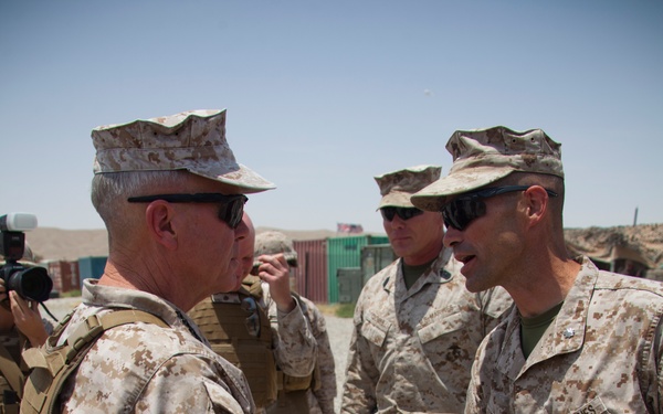 CMC and SMMC visit 1/7 Marines on FOB Jackson