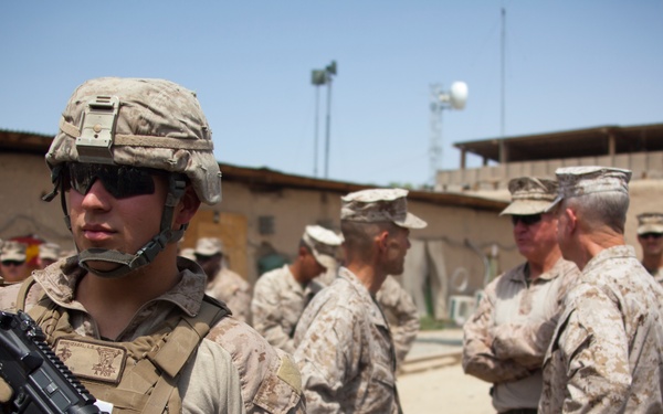 CMC and SMMC visit 1/7 Marines on FOB Jackson