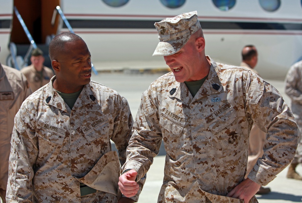 Commandant and sergeant major of the Marine Corps visit Marines and Sailors of Special-Purpose Marine Air-Ground Task Force Africa