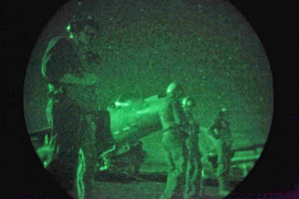 Night flight operations aboard the USS Iwo Jima