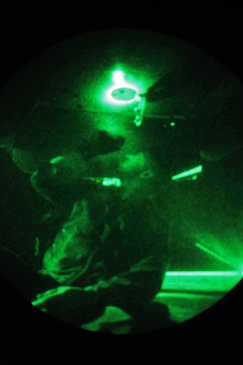 Night flight operations aboard the USS Iwo Jima