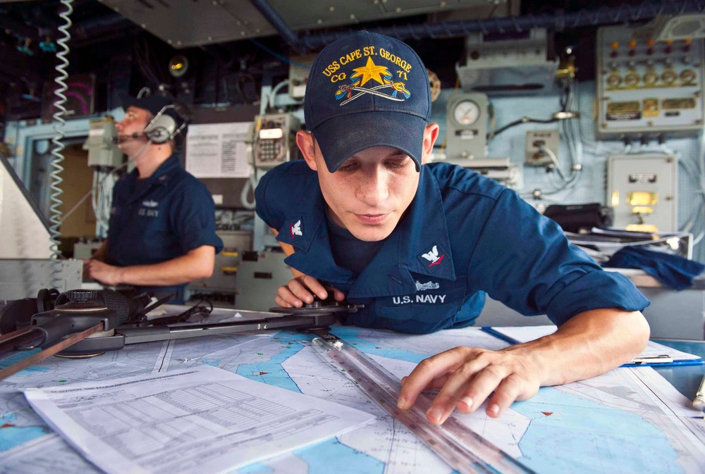 USS Cape St. George transits Suez Canal