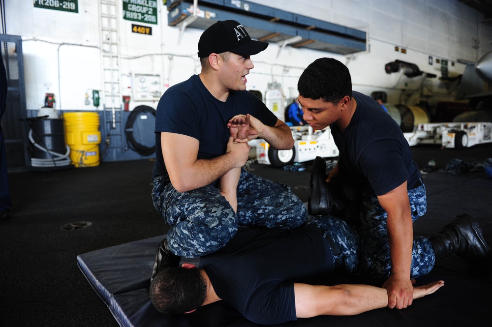 USS Nimitz sailors train during RIMPAC 2012