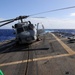 SH-60B Sea Hawk prepares to take off USS Underwood