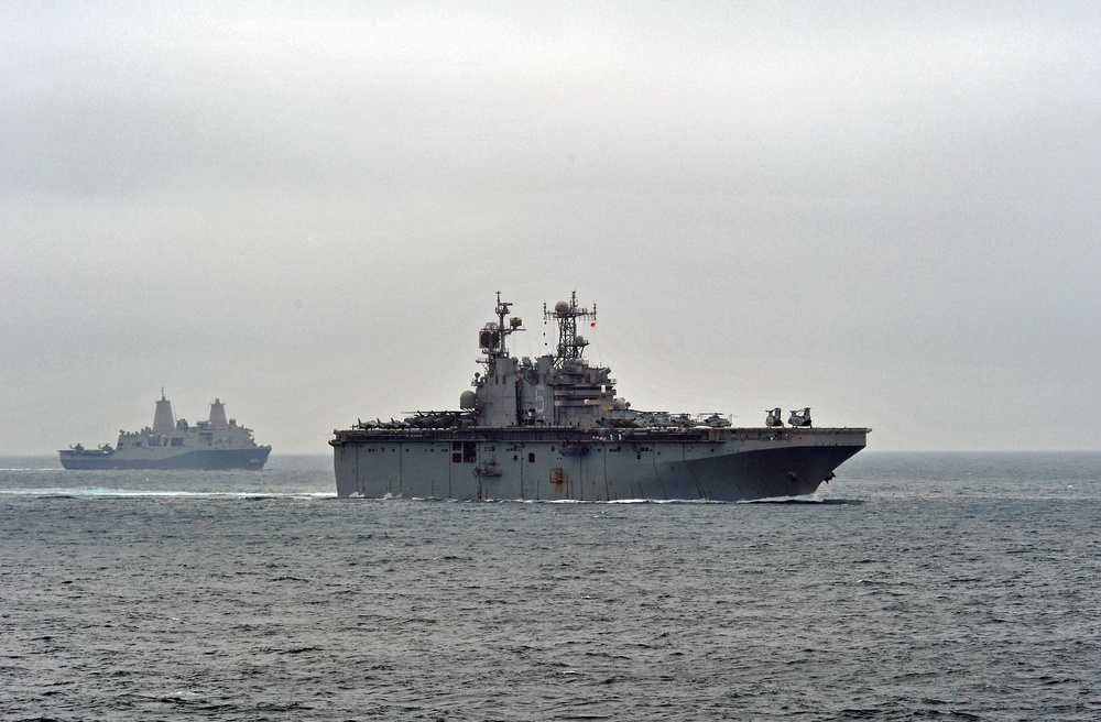 USS Peleliu and Green Bay during composite training unit exercise