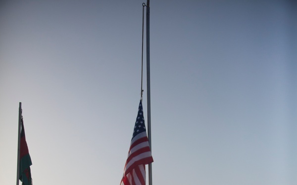 Evening Colors Ceremony on FOB Jackson for the victims of the Aurora, Colorado theatre massacre