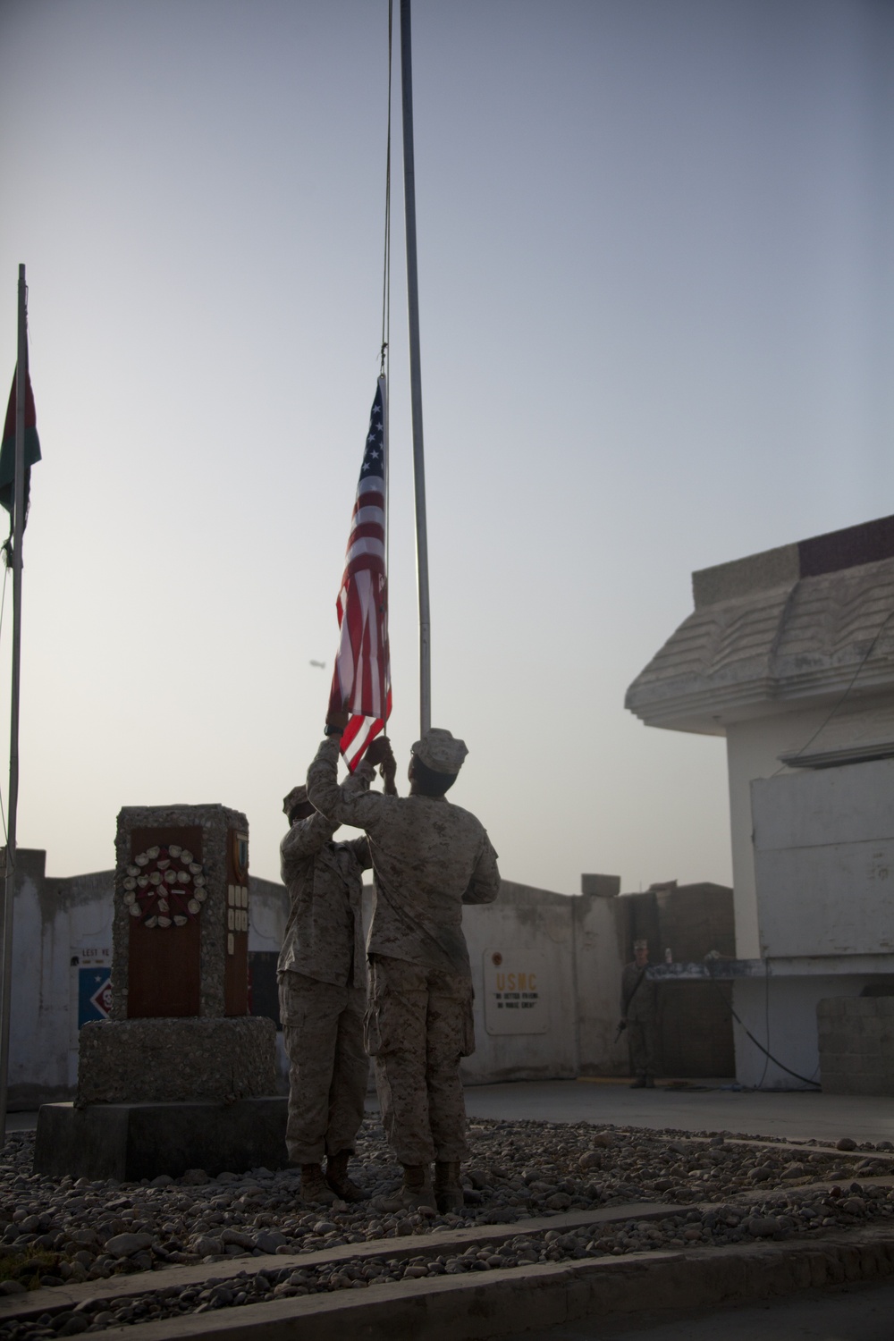 Evening Colors Ceremony on FOB Jackson for the victims of the Aurora, Colorado theatre massacre