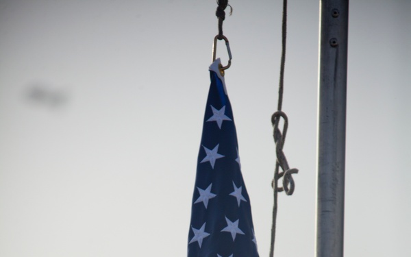 Evening Colors Ceremony on FOB Jackson for the victims of the Aurora, Colorado theatre massacre