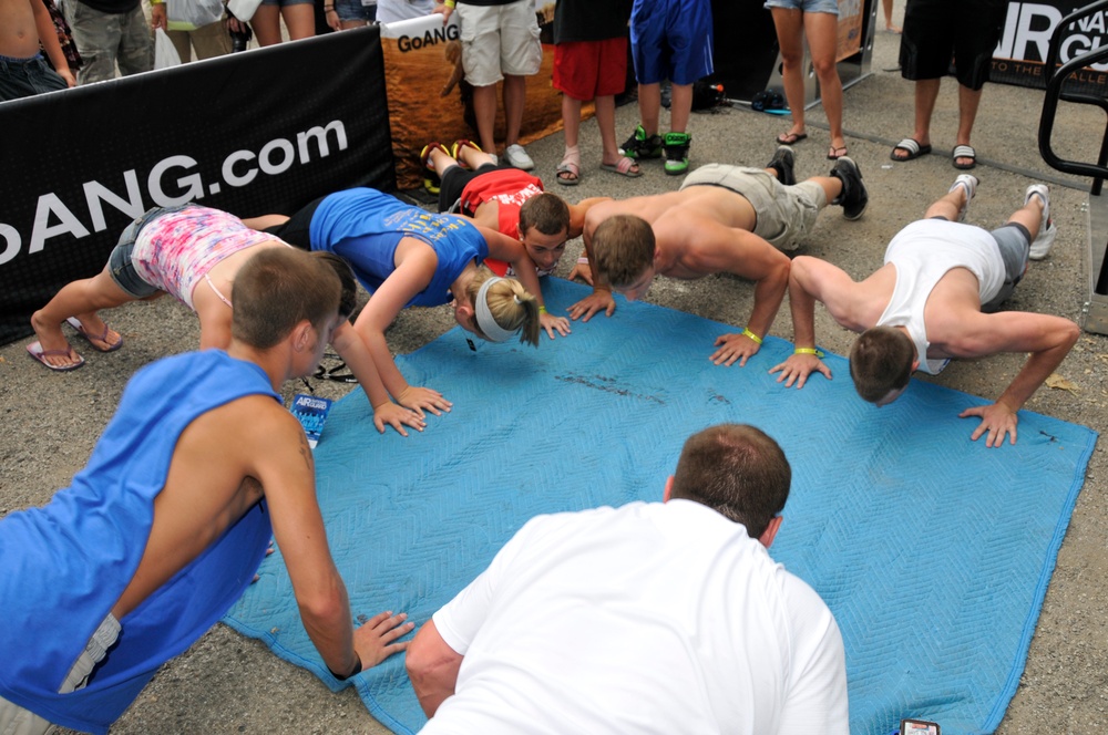 Young individuals participate in Air National Guard’s “Rise to the Challenge” display