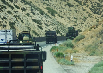 Heartland to west coast, soldiers convoy 1,800 miles