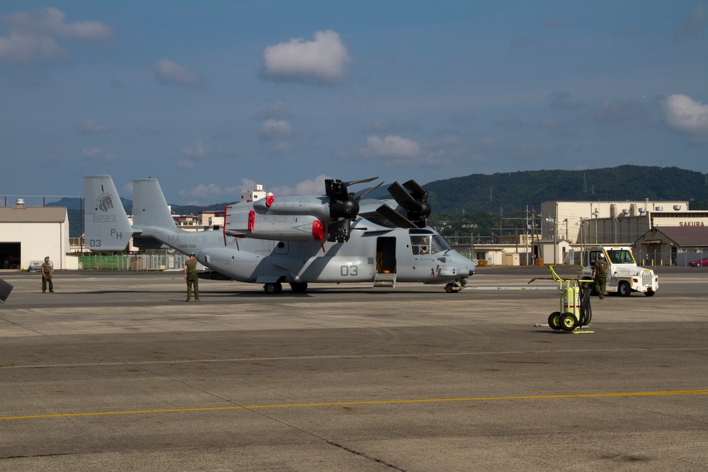 MV-22 Osprey conduct routine maintenance and functions checks