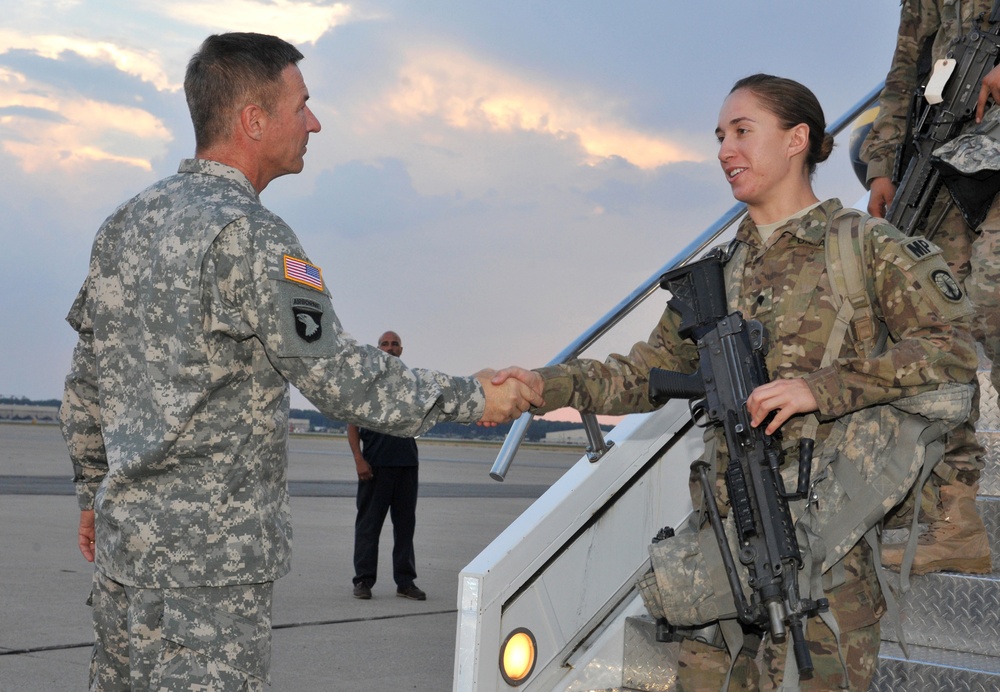 Welcome home ceremony at Fort Campbell