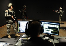 Virtual mission monitored as paratroopers fight
