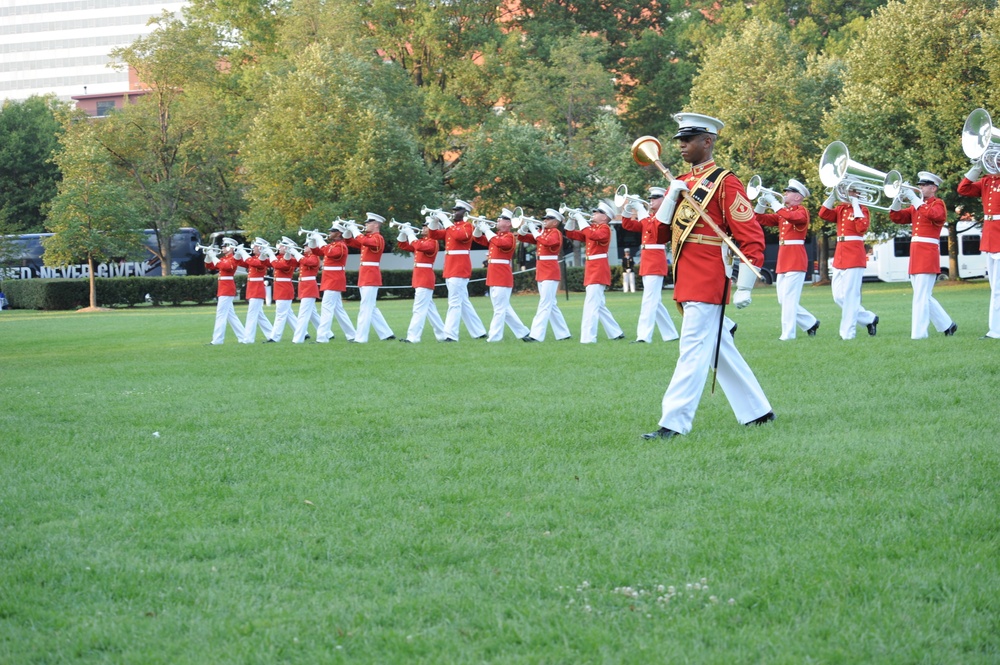 Marine Corps evening's Sunset Parade