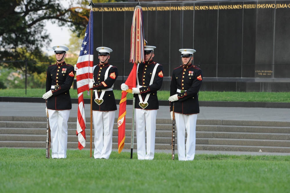 Marine Corps evening's Sunset Parade