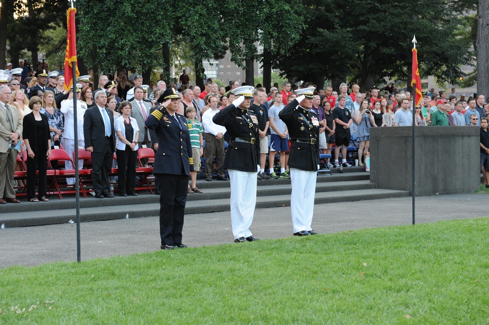 Marine Corps evening's Sunset Parade