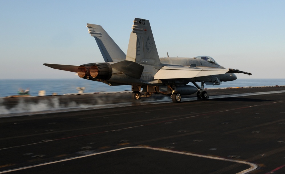 F/A-18C Hornet launches from USS Abraham