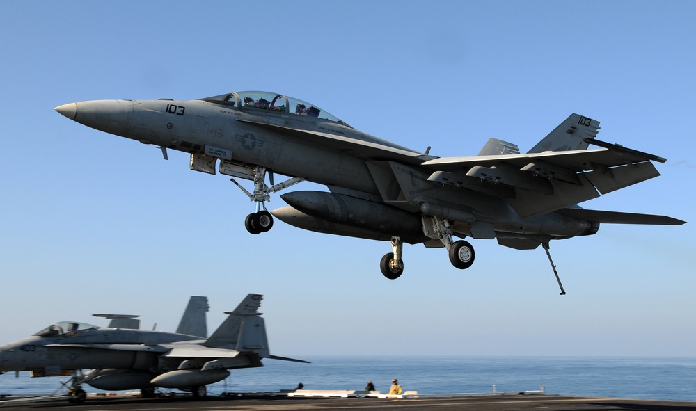 F/A-18F Super Hornet prepares to land