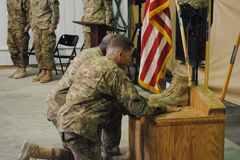 584th soldiers honor their fallen brother