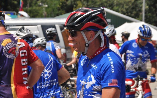Air Force Cycling Team riders on RAGBRAI 2012