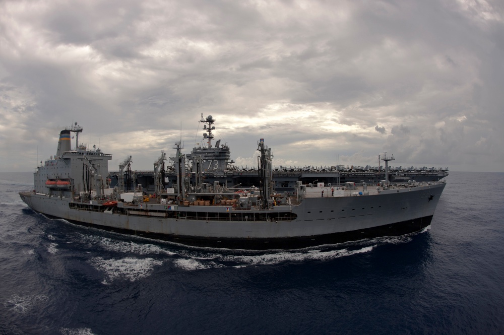 USNS Tippecanoe conducts replenishment at sea