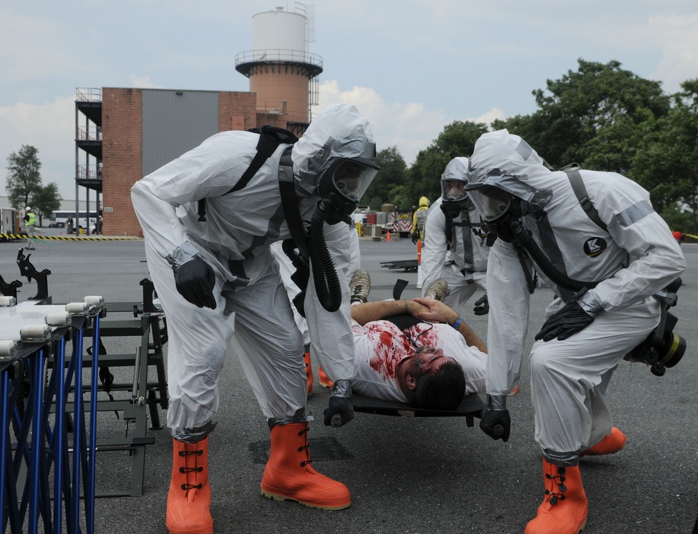 Pennsylvania National Guard and civilian emergency responders train together