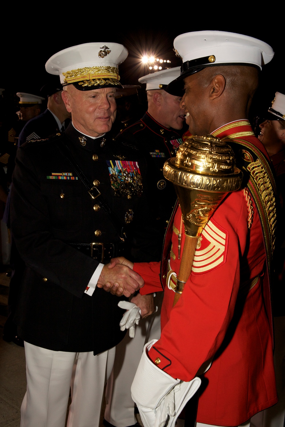 Evening parade at Marine Barracks