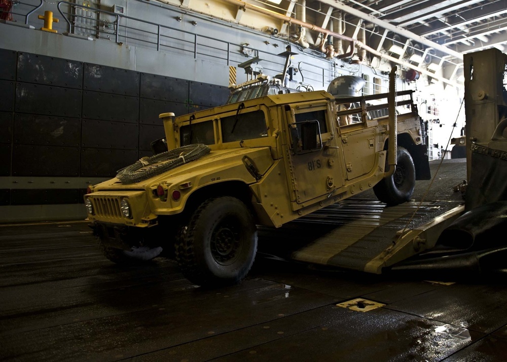 Humvee aboard USS New York