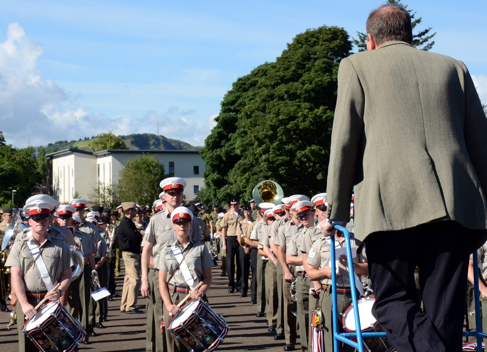 NAVEUR Band Rehearses at Scottish Military Barracks