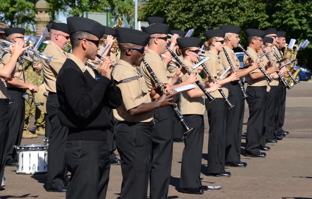 NAVEUR Band rehearses at Scottish Military Barracks
