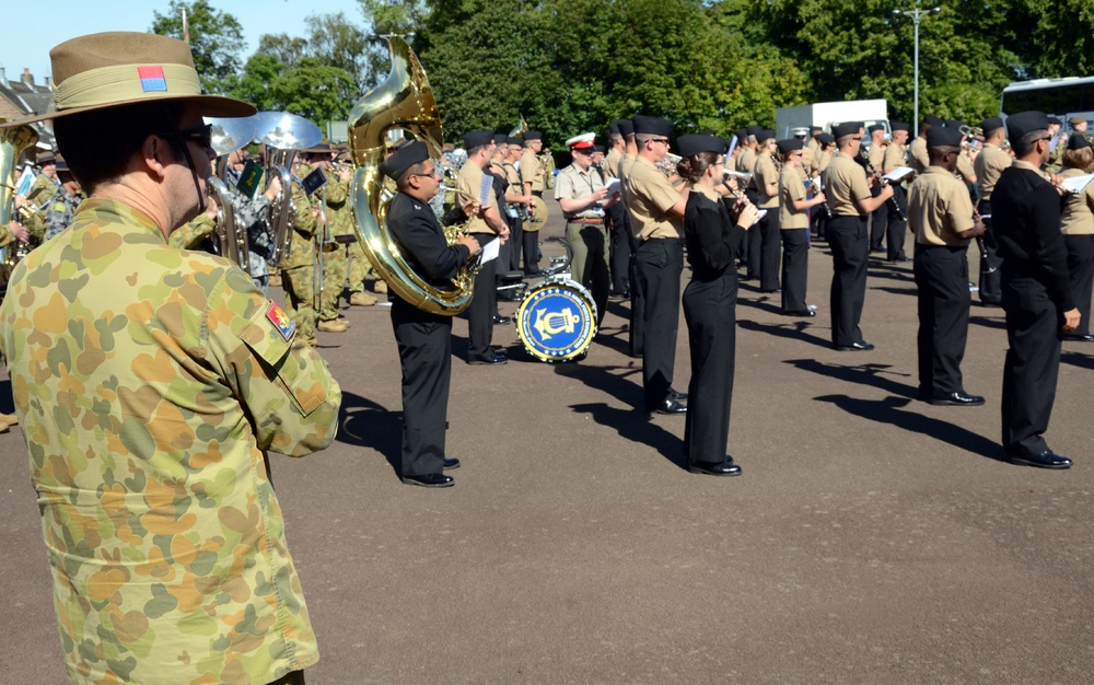 NAVEUR Band rehearses at Scottish Military Barracks