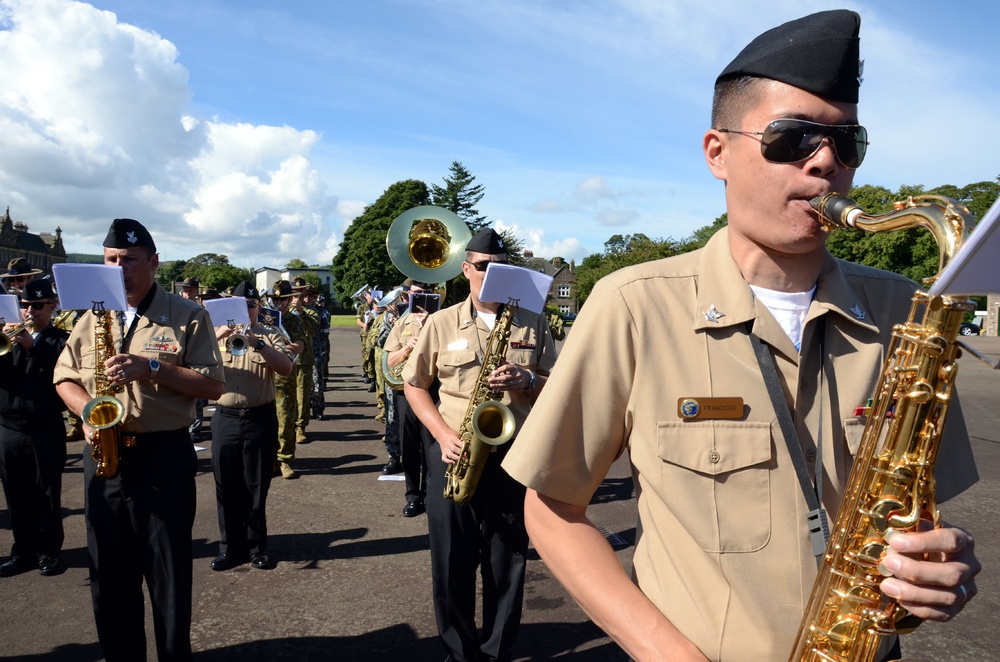 NAVEUR Band rehearses at Scottish Military Barracks