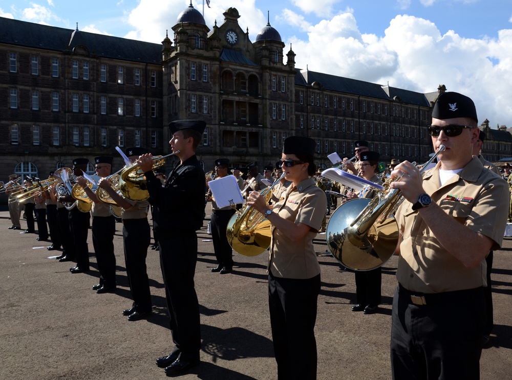 NAVEUR Band rehearses at Scottish Military Barracks