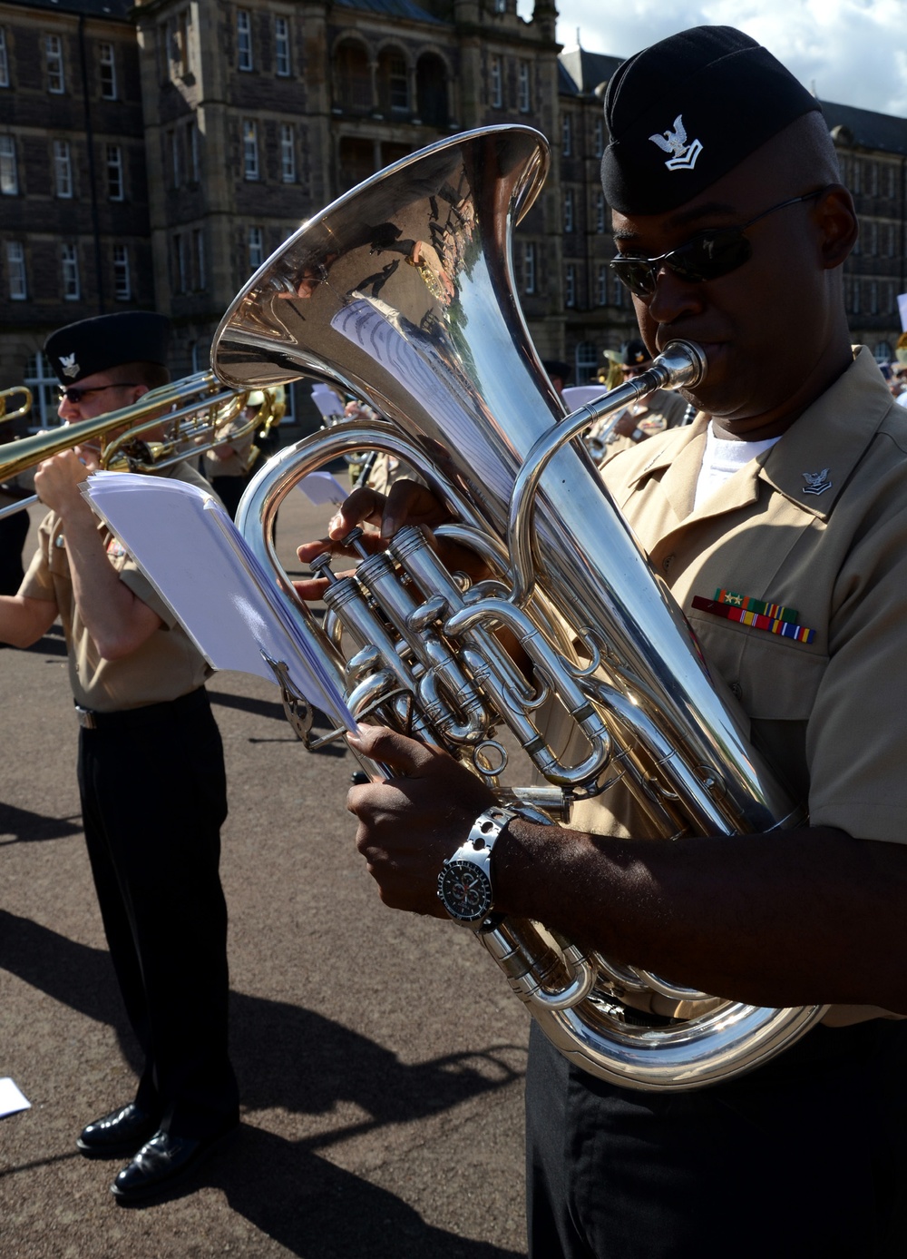 NAVEUR Band rehearses at Scottish Military Barracks