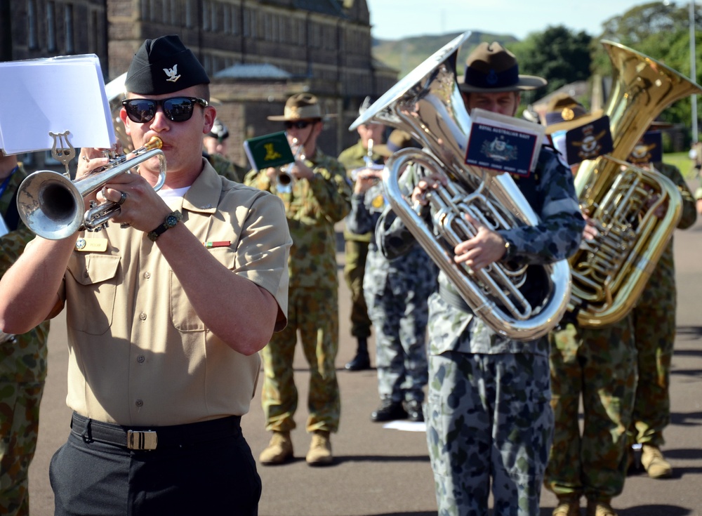 NAVEUR Band rehearses at Scottish Military Barracks