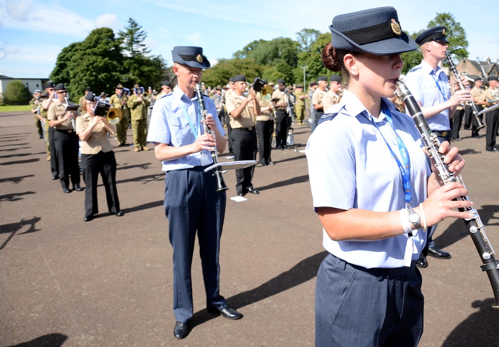 NAVEUR Band rehearses at Scottish Military Barracks