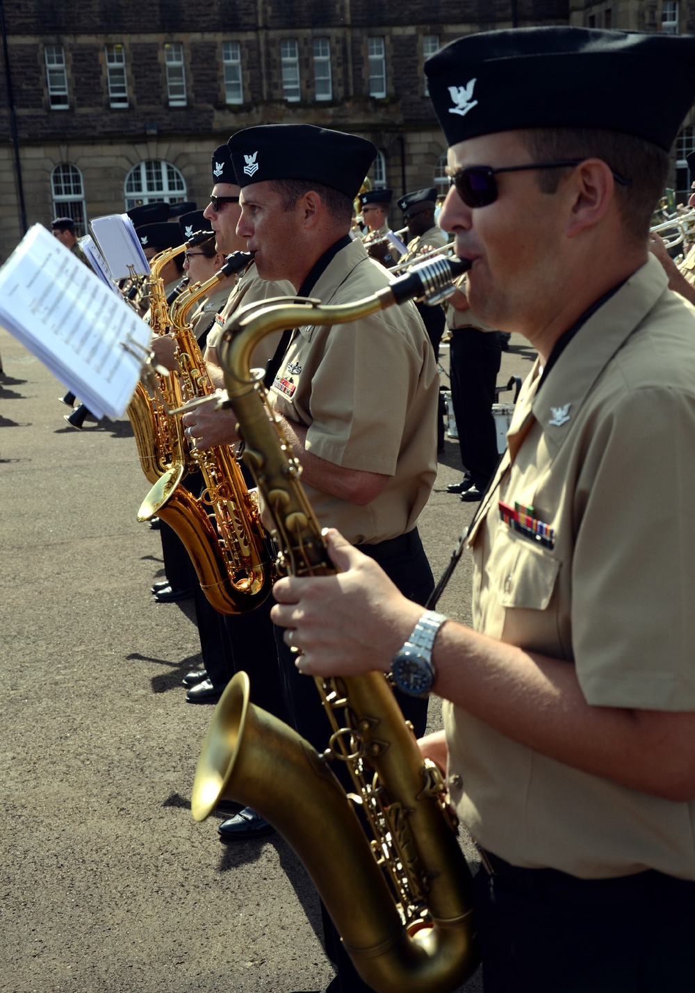NAVEUR Band rehearses at Scottish Military Barracks