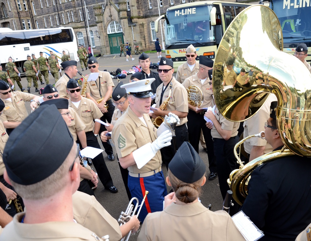 NAVEUR Band rehearses at Scottish Military Barracks