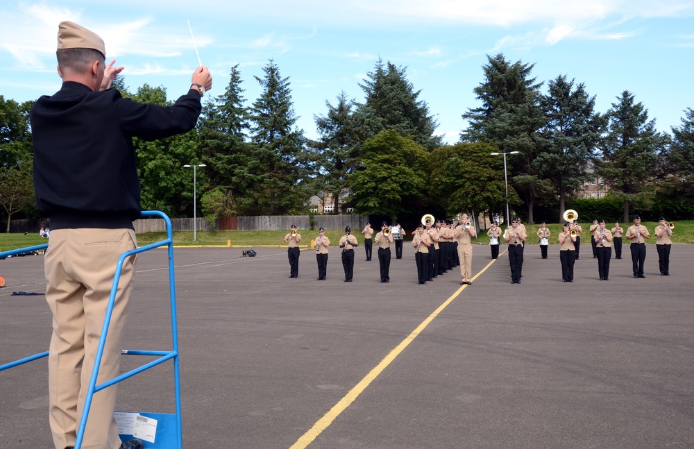 NAVEUR Band rehearses at Scottish Military Barracks